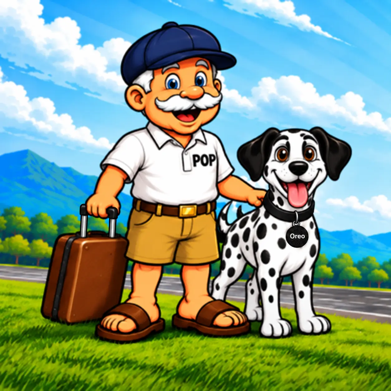Pop and Oreo preparing for a Space-A trip.
